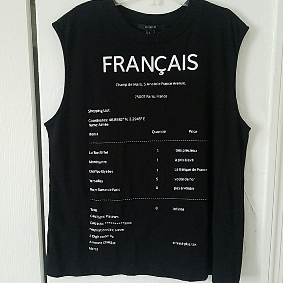 Forever 21 Tops - NWOT graphic black tank top